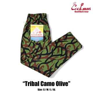 【COOKMAN】 Chef Pants Tribal Camo Olive