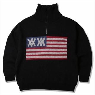 <img class='new_mark_img1' src='https://img.shop-pro.jp/img/new/icons1.gif' style='border:none;display:inline;margin:0px;padding:0px;width:auto;' />ͽʢ 11 ANIMALIAHalf Zip Knit -AA Flag [AN25AW]