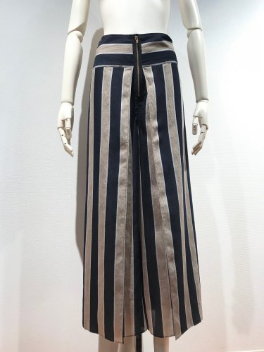 60%OFF CLY STRIPE WRAP WIDE PANTS