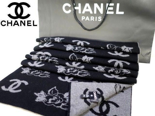 未使用 展示品 【CHANEL】 カシミヤ100％ ココマーク リバーシブル