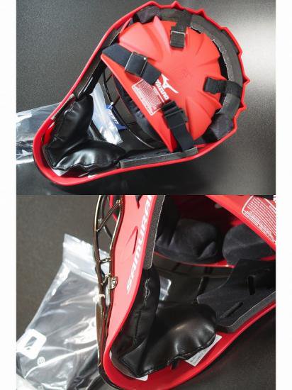○USAミズノSamuraiG4 赤○硬式用ホッケー型キャッチャーマスク