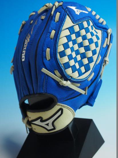 ○少年用○USA MIZUNO ミズノ Prospect 軟式用○野球グローブ 青白○右 