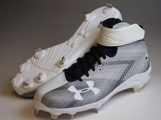 ●Under Armour アンダーアーマーUA Harper One ST●野球スパイク 金具メタル  29.5cm●白黒ミドルカット●ブライス・ハーパーモデル●アメリカ輸入 - アメリカ輸入野球用品専門店NEBARU