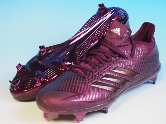 ○adidas アディダス adizero Afterburner4○野球スパイク金具メタル○鮮やかなマロン 暗い赤○ローカット 軽量  ベロ一体型○アメリカ輸入 限定仕入れ - アメリカ輸入野球用品専門店NEBARU