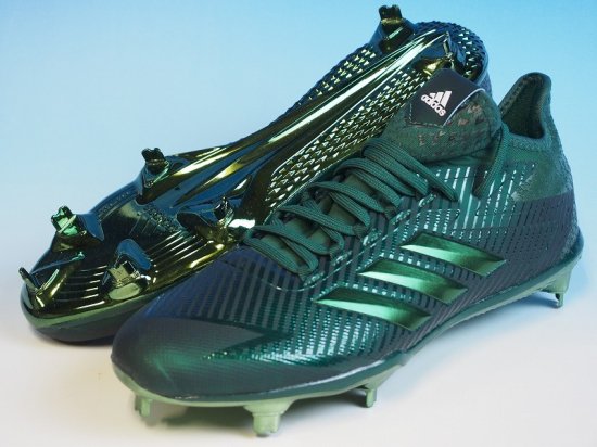 ○adidas アディダス adizero Afterburner4○野球スパイク金具メタル○鮮やかなダークグリーン 深緑○ローカット 軽量  ベロ一体型○アメリカ輸入 限定仕入れ - アメリカ輸入野球用品専門店NEBARU