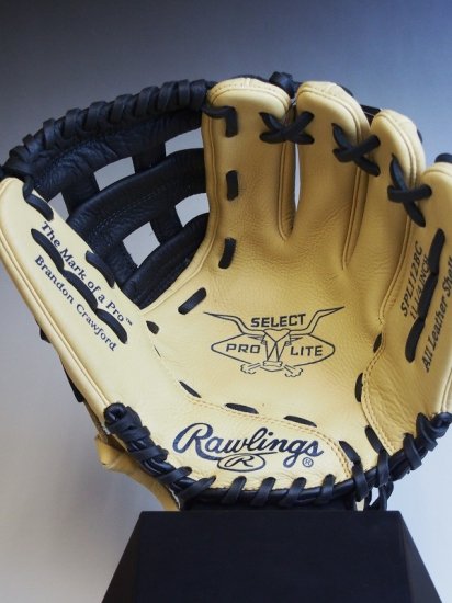 ○少年用○ブランドン・クロフォード選手モデル○USA Rawlings ローリングス Select Pro Lite○白 アイボリー黒○野球グローブ  内野手用 ダブルクロス○右投 軟式向き - アメリカ輸入野球用品専門店NEBARU