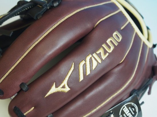 ○USA Mizuno MVP PRIME ミズノ 赤茶×黒○硬式 内野手用Hウェブ 11.75