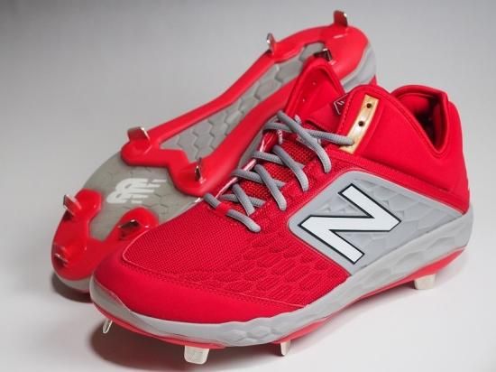 ○New Balance ニューバランス L3000v4○野球スパイク金具メタル○赤グレー ミドルカット○ワイズD○アメリカ輸入 - アメリカ輸入野球 用品専門店NEBARU