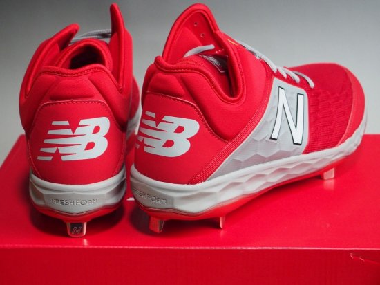 ○New Balance ニューバランス L3000v4○野球スパイク金具メタル○赤 ...