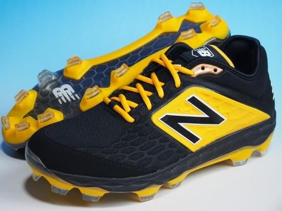 ○New Balance ニューバランス L3000v4○野球スパイク ポイント○黒黄 ...