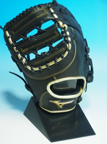 ○USA Mizuno MVP Prime SE8 ミズノ 黒ゴールド○硬式 ファーストミット○左投○アメリカ輸入 刺繍商標 - アメリカ輸入野球 用品専門店NEBARU