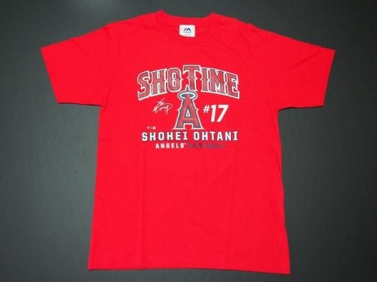 ○大谷翔平選手 SHO TIME【ショウタイム】Tシャツ○Majestic 