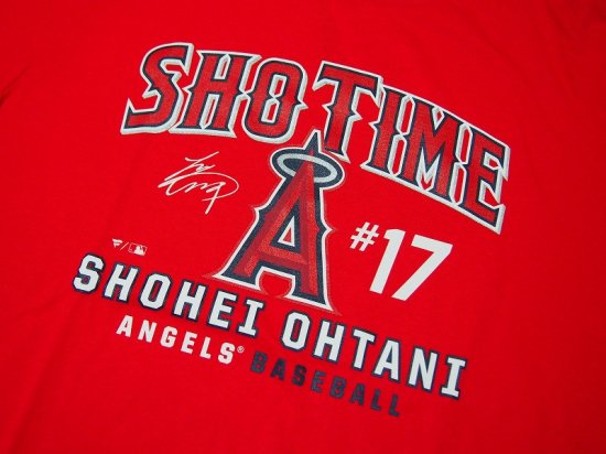 ○大谷翔平選手 SHO TIME【ショウタイム】Tシャツ○Majestic マジェスティック ○エンゼルス サイズＭ○赤 国内仕入れ -  アメリカ輸入野球用品専門店NEBARU