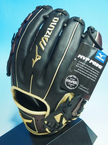 ○USA MIZUNO MVP PRIME ミズノ○硬式 内野手用グローブTUウェブ 黒×赤茶○左投 11.5インチ 新ロゴ○刺繍商標 アメリカ輸入  - アメリカ輸入野球用品専門店NEBARU