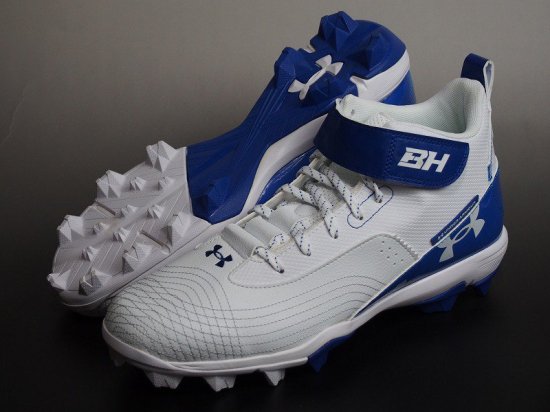 ○Under Armour アンダーアーマーUA Harper 7 Mid RM○野球スパイク ポイント○白青 ミドルカット○ブライス・ハーパーモデル○アメリカ輸入  - アメリカ輸入野球用品専門店NEBARU