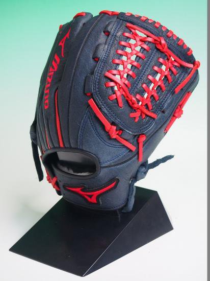 ○USA Mizuno ミズノ Franchise 紺赤○野球グローブ 内野手用○右投