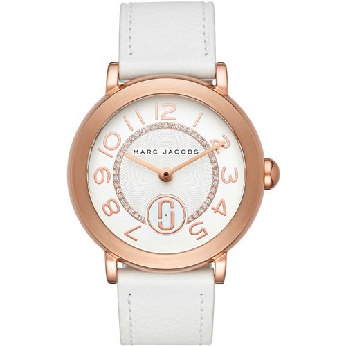【即完売✨】マークジェイコブス 腕時計 ホワイトレザーダイアル×ピンクゴールドほぼ美品です目立った傷等はなく
