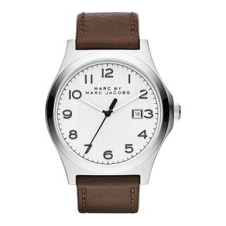 マークジェイコブス　メンズ腕時計　ジミー　MBM5045　ホワイト×ブラウンレザーベルト