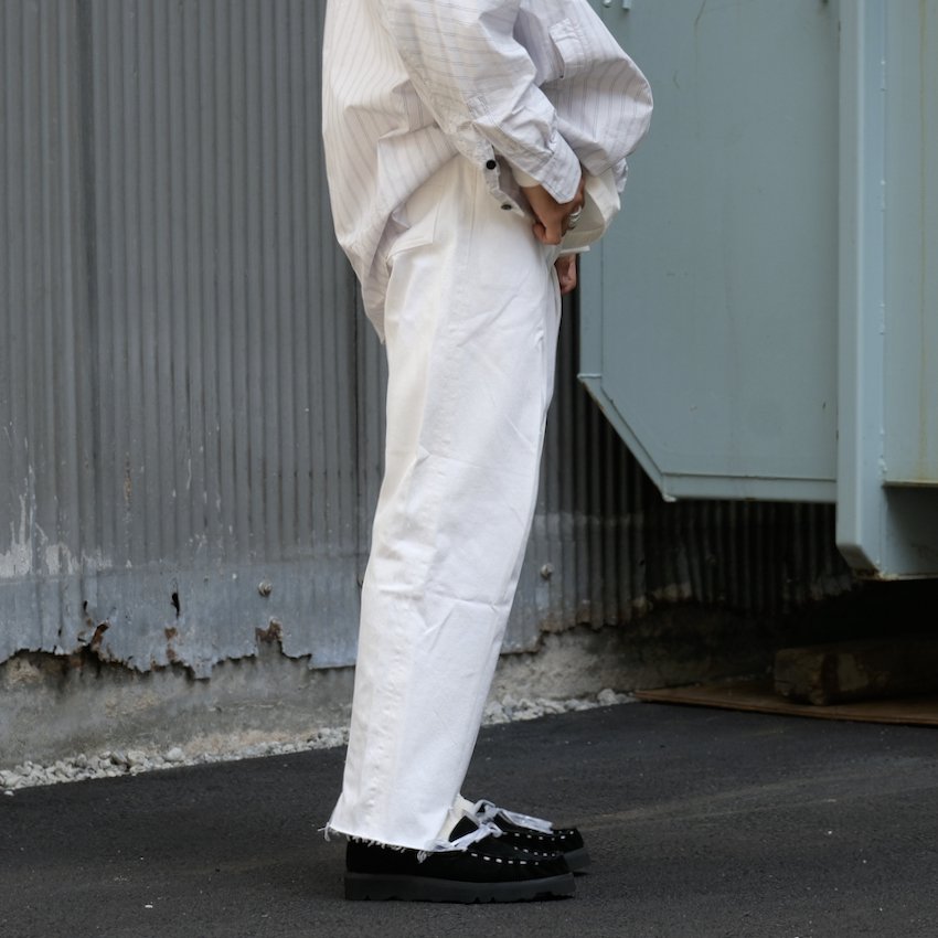 77CIRCA｜77サーカ｜circa make wrap back wide white denim pants RAY