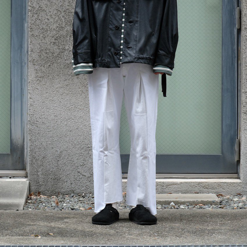 77CIRCA｜77サーカ｜circa make wrap back wide white denim pants RAY