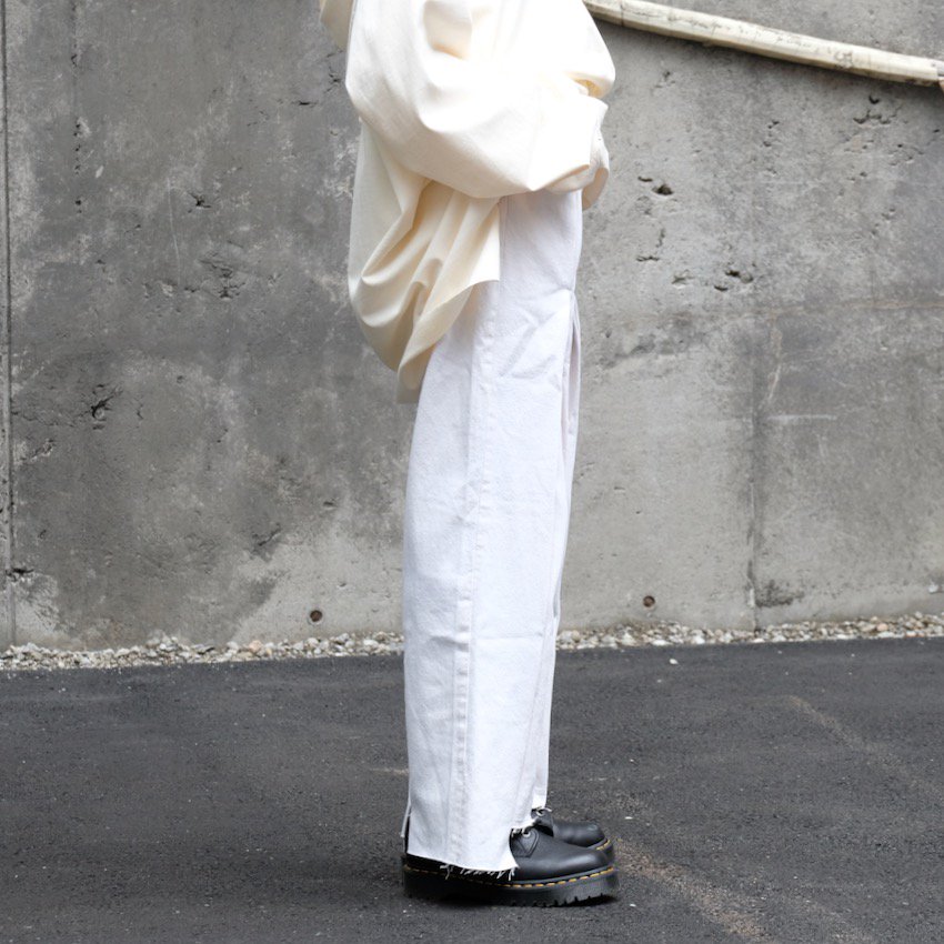 77CIRCA｜77サーカ｜circa make wrap back wide white denim pants RAY COAL  EXCLUSIVE - WHITE｜公式通販｜RAY COAL