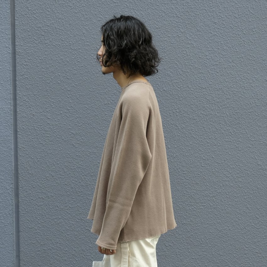 THRIFTWEARMARKET＆FLEAMARKET TOUrr｜スリフトウェアマーケット＆フリーマーケットツアー｜CREW TOP  LSCOTTON 24/2 THERMAL - TAUPE｜公式通販｜RAY COAL｜