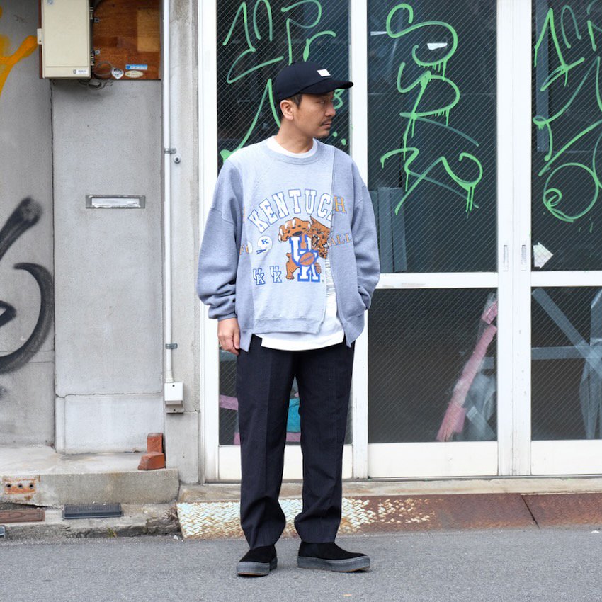 77circa｜77サーカ｜circa make bias front zip wide l/s sweat top