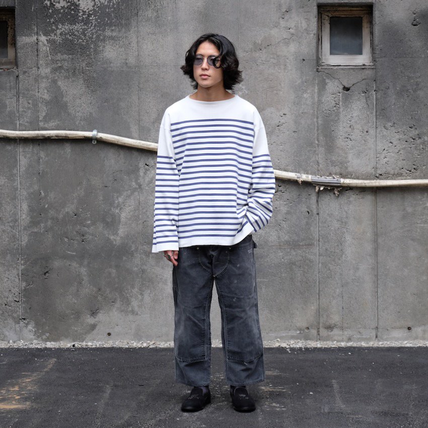 saby/サバイ/MILANO LIB BOAT NECK BORDER KNIT/ミラノリブボート