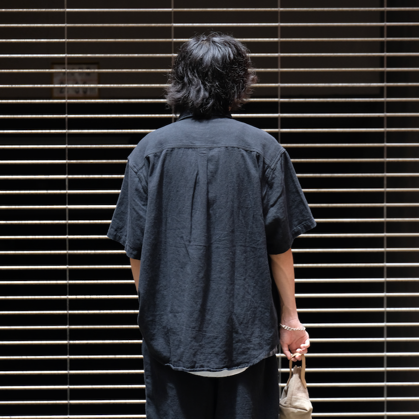 hobo｜ホーボー｜ARTISAN S/S SHIRT LINEN COTTON TWILL HAND DYED｜公式通販｜RAY COAL｜