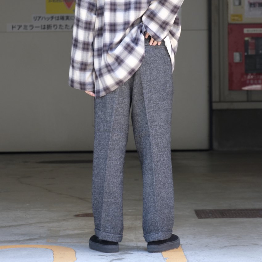 FARAH｜ファーラー｜FARAH TUCK WIDE PANTS WOOL LINEN - C.GRAY｜公式