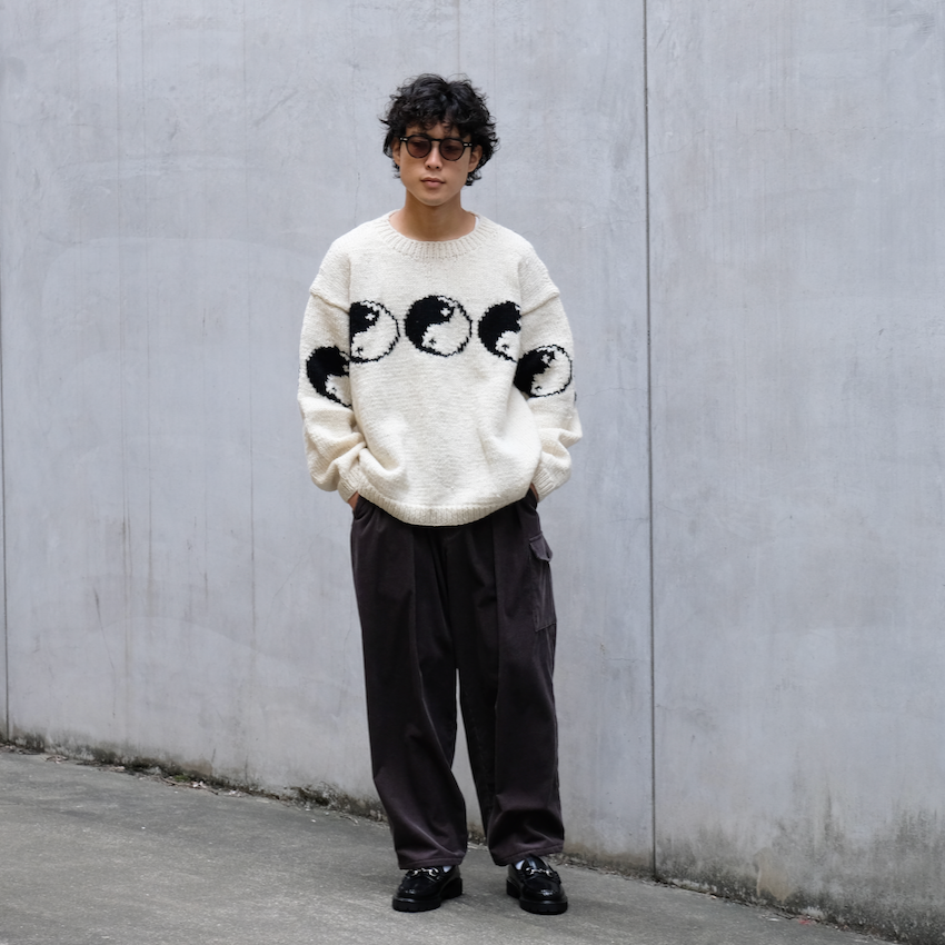 niche.MacMahon Knitting Mills｜マクマホン ニッティングミルズ｜Line Yin & Yang Crew Neck