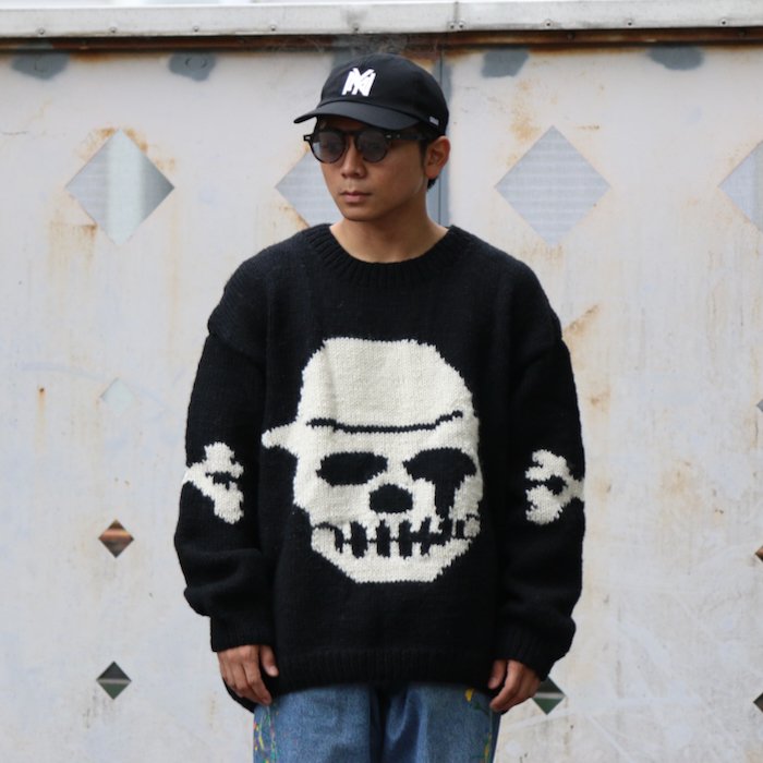 niche.MacMahon Knitting Mills｜マクマホン ニッティングミルズ｜Crew Neck Knit - Bowler Hat  Skull｜公式通販｜RAY COAL｜