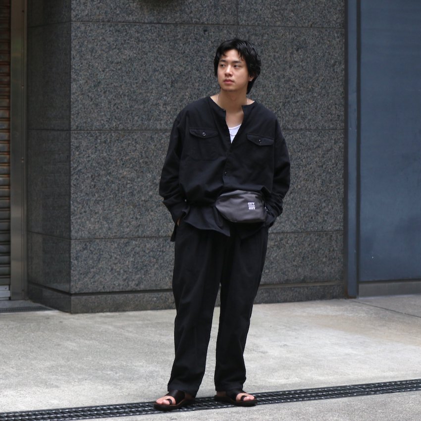 yoko sakamoto｜ヨーコ サカモト｜BRUSHED COTTON TAPERED PANTS - GARMENT DYE｜RAY COAL｜