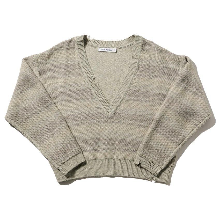 SandWaterr | サンドウォーター | ORGANIZED V NECK BORDER SandWaterr | サンドウォーター | ORGANIZED V NECK BORDER