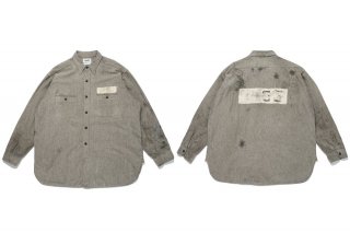 <img class='new_mark_img1' src='https://img.shop-pro.jp/img/new/icons6.gif' style='border:none;display:inline;margin:0px;padding:0px;width:auto;' />BOWWOW PRISONER BLACK CHAMBRAY SHIRTS