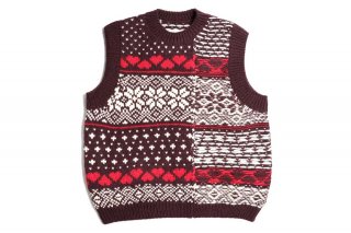 <img class='new_mark_img1' src='https://img.shop-pro.jp/img/new/icons6.gif' style='border:none;display:inline;margin:0px;padding:0px;width:auto;' />JOHN MASON SMITH 3G FAIR ISLE KNIT CREWNECK VEST BORDEAUX