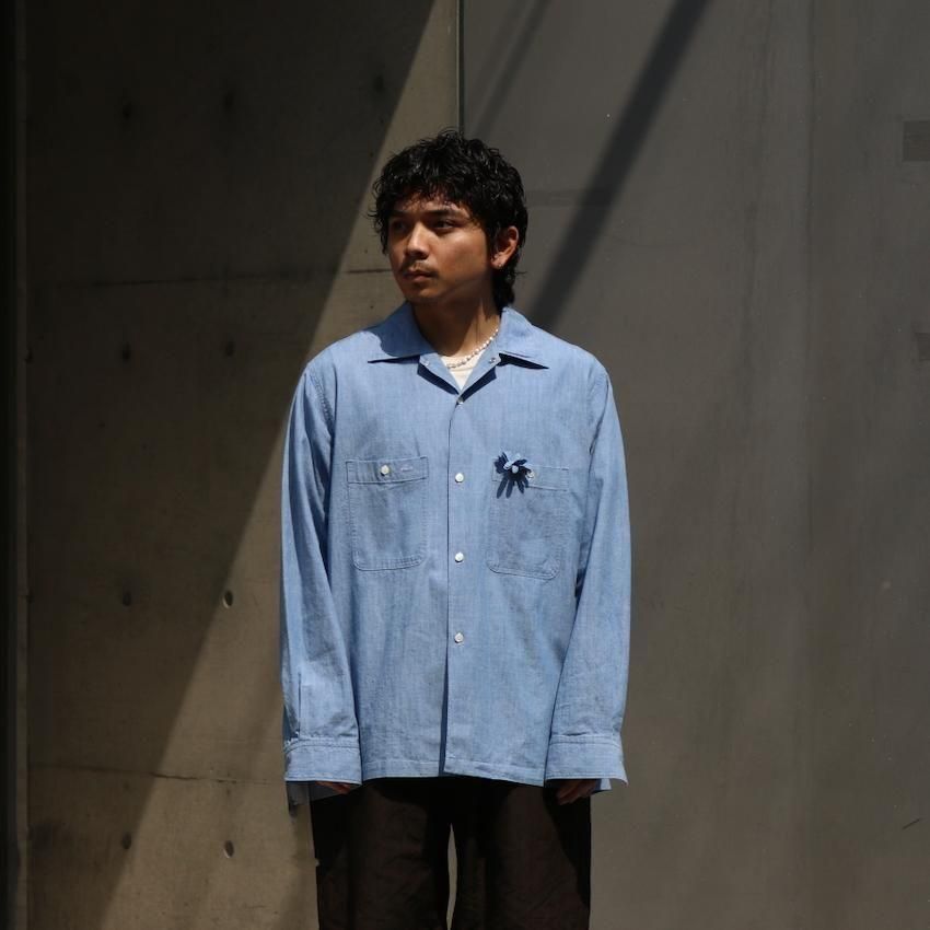 Unlikely｜アンライクリー｜OPEN COLLAR WORK CHAMBRAY WITH