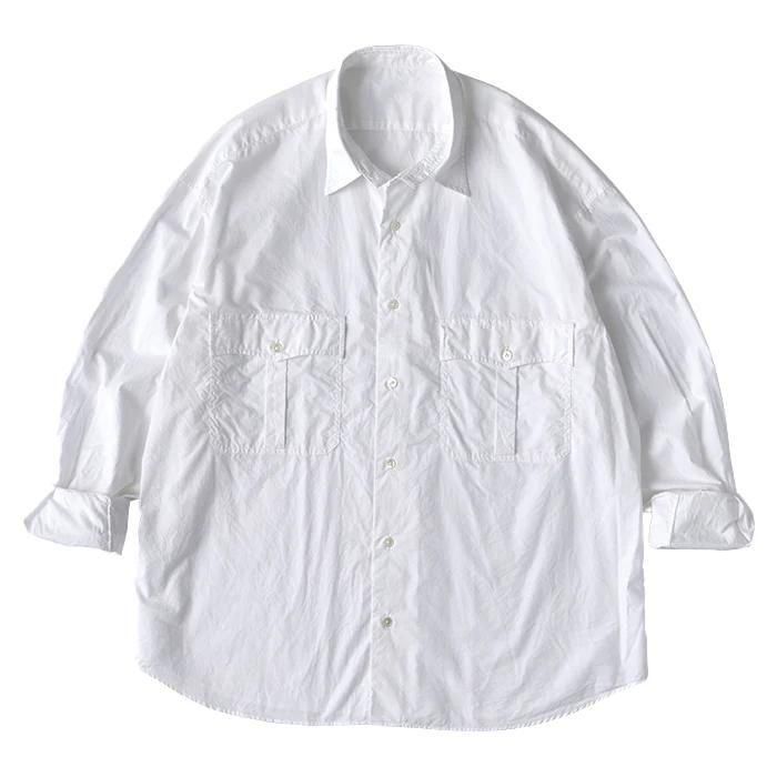 トップス PORTER CLASSIC 14AW De Gaulle Shirt-Bl/L Porter Classic (P.C DE GAULLE SHIRT) Color：White - TRAMPS