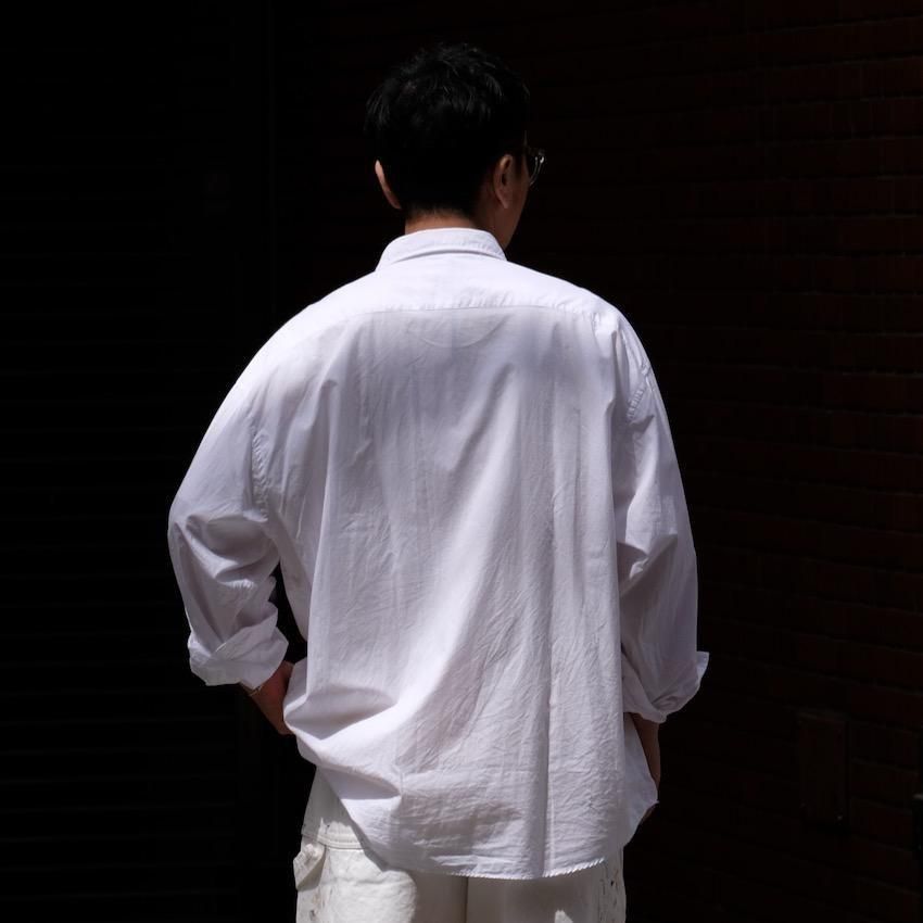 ポータークラシック ロールアップシャツ コットンリネン　ホワイト ROLL UP COTTON LINEN SHIRT (ALUMO) – CLASSIC GENTLEMAN