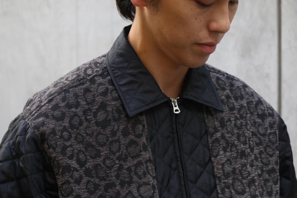 TUITACI | ツイタチ | CHAMBRAY TWILL LEOPARD JACKET BLACK | 公式