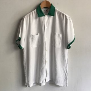 60〜70s' Rayon Short Sleeve Shirt The BOWLER