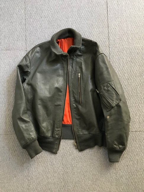 80's German PAUSCH Leather Flight Jacket - Lemontea Online Shop