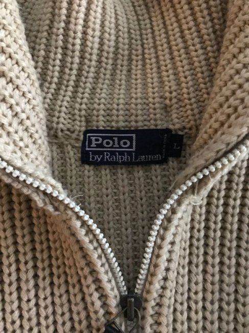 90年代 Polo by Ralph Lauren ドライバーズ ニット L ベージュ 