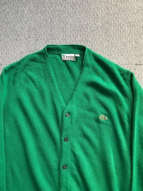 激安ビジネス IZOD Lacoste ラコステ ニット カーディガン XL グリーン