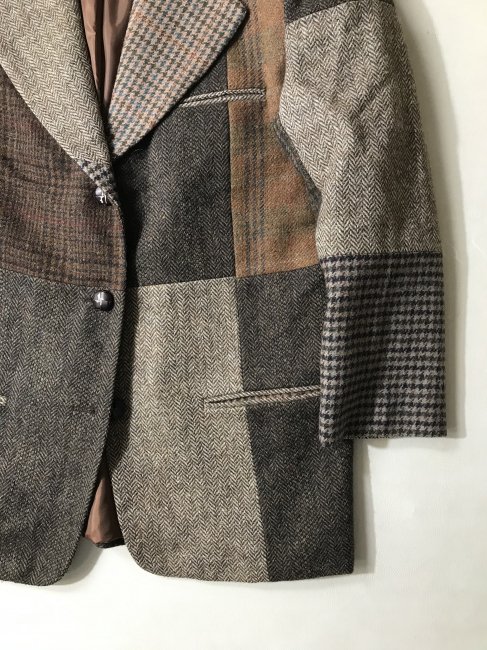 90's INTERNATIONAL SCENE Patchwork Tweed Suede Combination