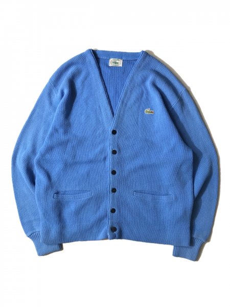 80's IZOD LACOSTE Acrylic Cardigan SKY-BLUE - Lemontea Online Shop