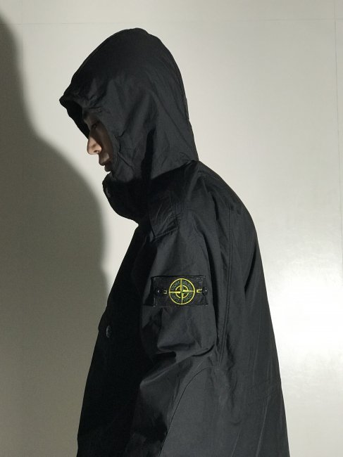 06's STONE ISLAND RASO GOMMATO Fooded Jacket BLACK Designed by ...