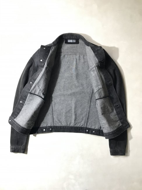 MAN MIKI FUKAI Black Denim Trucker Jacket MADE IN UK - Lemontea Online Shop