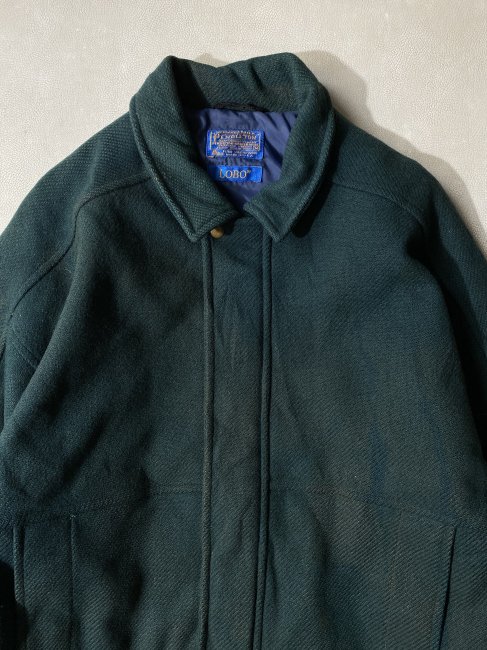 70's LOBO by PENDLETON Thinsulate Zip-up Jacket MOSS GREEN MADE IN 