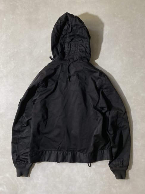 07's STONE ISLAND RASO GOMMATO Fooded Jacket BLACK 